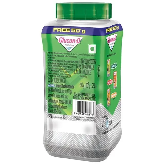 Glucon-D Instant Energy Health Drink - Regular, 200 g (Get 50 g Free), Jar-3.webp